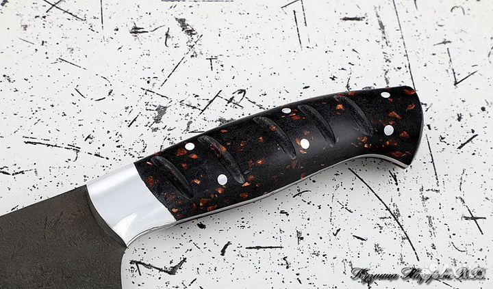 Поварской нож № 12 сталь Х12мф акрил коричневый