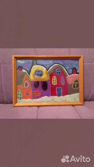 Интерьерная Картина панно из шерсти подарок