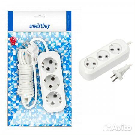 Удлинитель Smartbuy 3 гнезда 1,5 метра 10А/2,2кВт