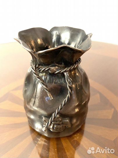 Ваза карандашница Денежный Мешок серебрение винтаж