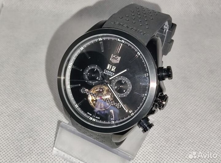 Мужские часы TAG Heuer каучуковый ремешок