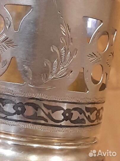 Подстаканник 60х годов серебро 875 с чернением