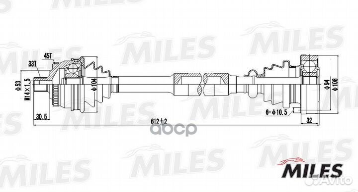 Привод в сборе audi A4/VW passat 1.8-2.0 95-01