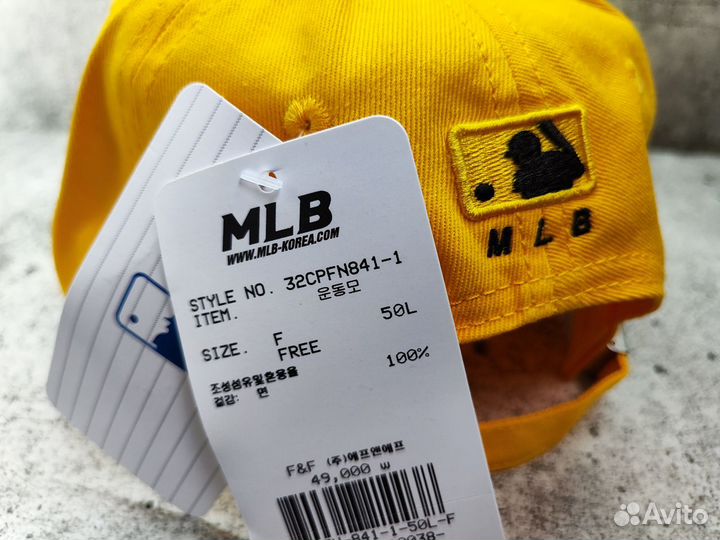 Кепка / Бейсболка LA New Era Жёлтая