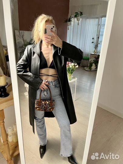 Винтажный кожаный плащ. Vintage