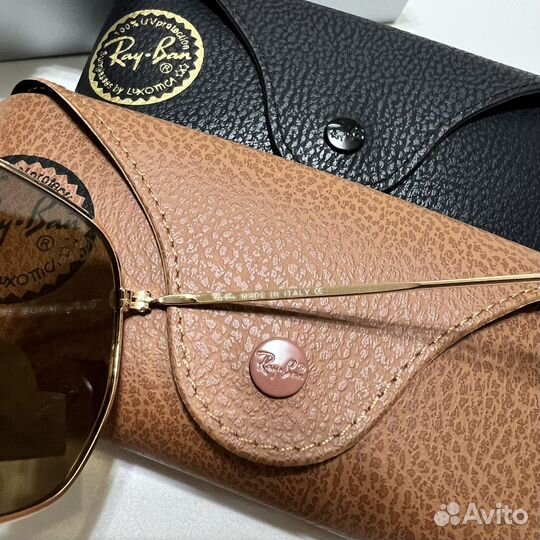 Солнцезащитные очки ray ban золотые