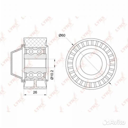 Lynxauto PB-7119 Ролик обводной приводного ремня L