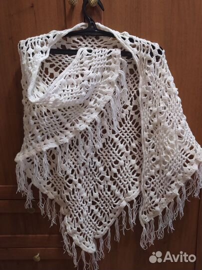 Платок шаль вязаный