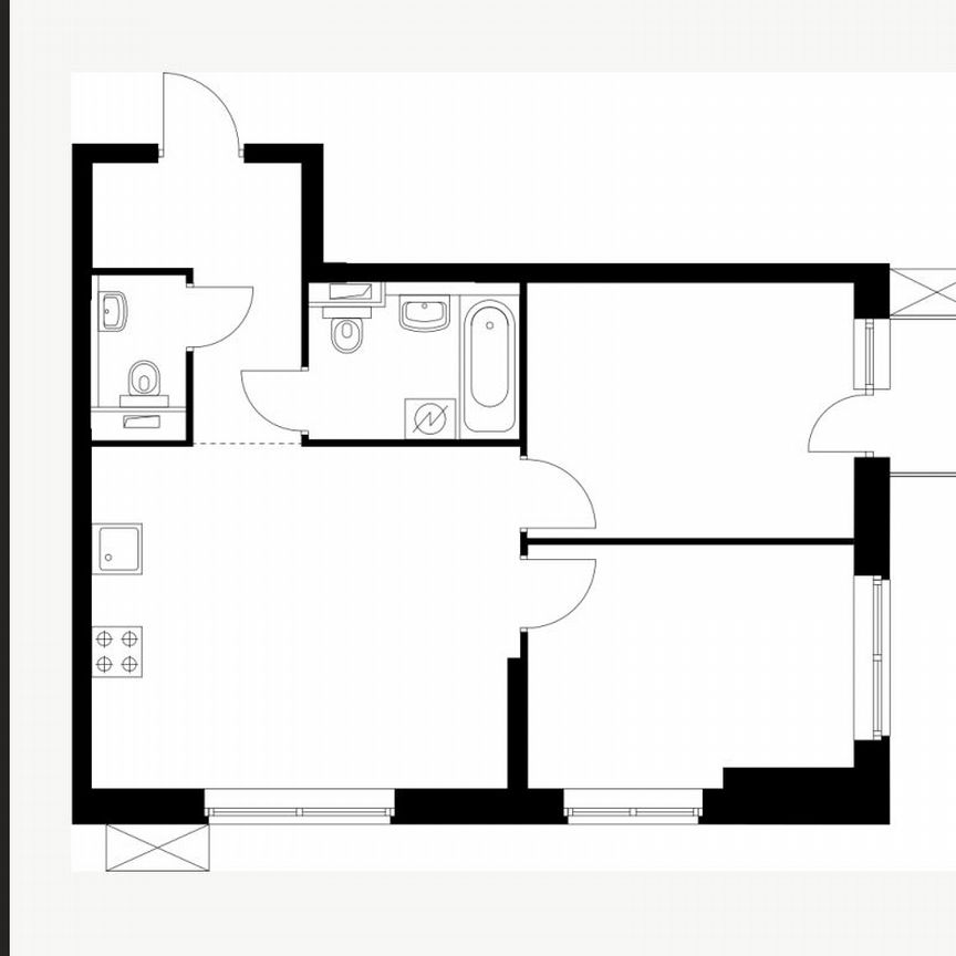 2-к. квартира, 54,5 м², 9/12 эт.