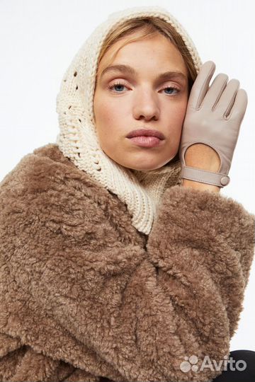 Женские кожаные перчатки H&M premium