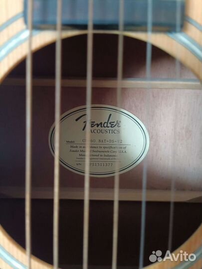 Акустическая гитара Fender CD-60 NAT-DS-V2