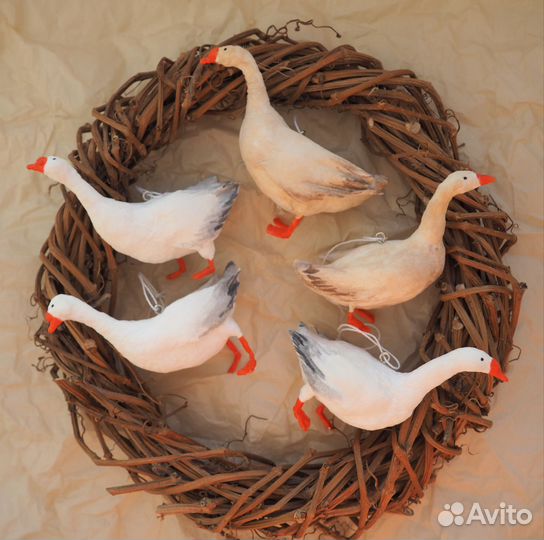 Ватные елочные игрушки Гусь