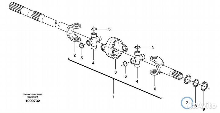 75734.4 Шайба упорная полуоси экскаватор погрузчик