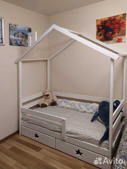 Кроватка MY place Теремок высокий борт из массива