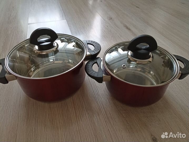 Набор кастрюль новый из нержавеющей стали