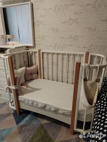 Кроватка приставная Merry Happy Caramel