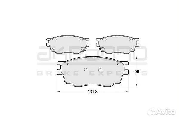 Тормозные колодки передние akebono mazda 6 1.8 GG