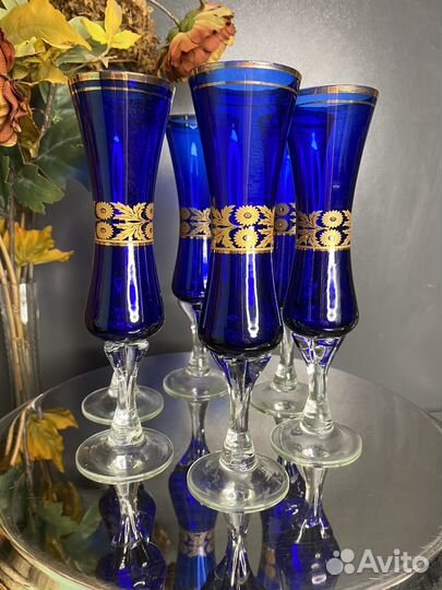 Бокалы, фужеры кобальт