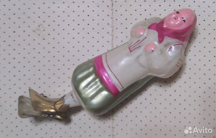 Елочная игрушка Старуха Стекло Без реставраций