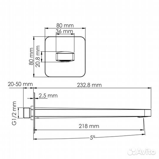 Смеситель для раковины wasserkraft Neckar A2151.279 золото