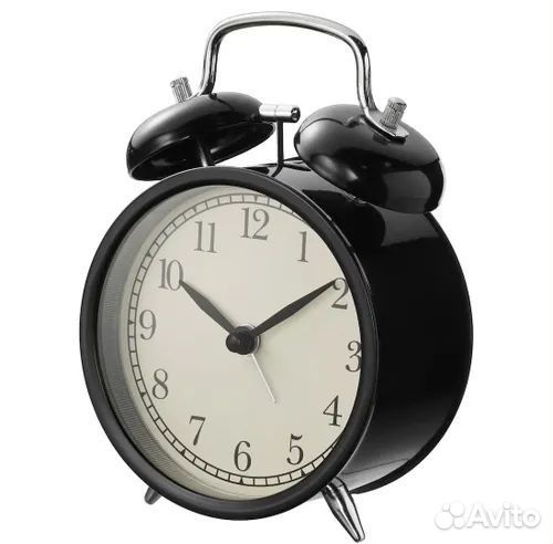 Будильник IKEA dekad,10 см. Часы черный