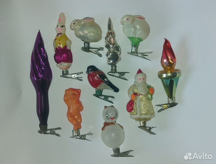 Елочные игрушки СССР на прищепках