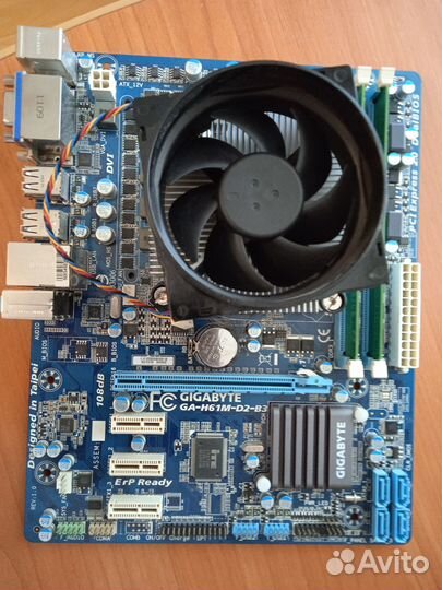 Материнская плата gigabyte GA-H61M с проц i3-2100