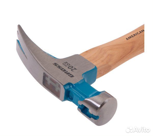 Молоток-гвоздодер, 560 г, угол 75, магнит, обрези