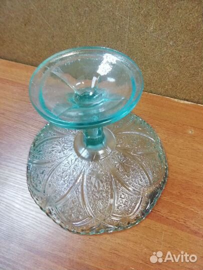 Конфетница цветное стекло СССР