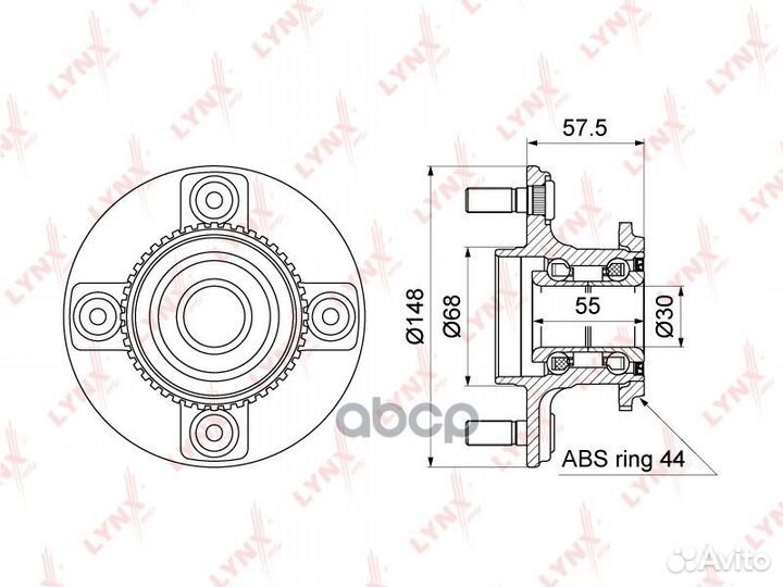 Ступица колеса зад прав/лев WH1109 lynxauto