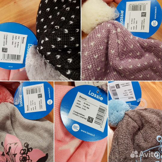Шапки варежки lassie новые зимние