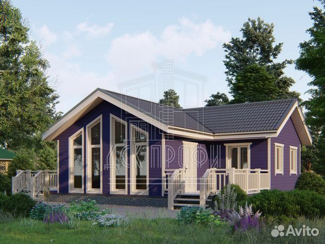 Каркасный дом под ключ 102м2 с двумя террасами