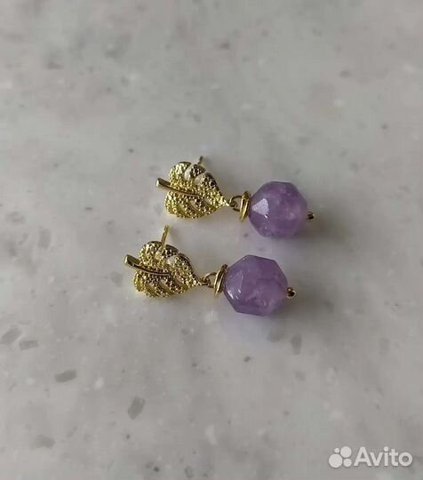 Серьги с аметистом