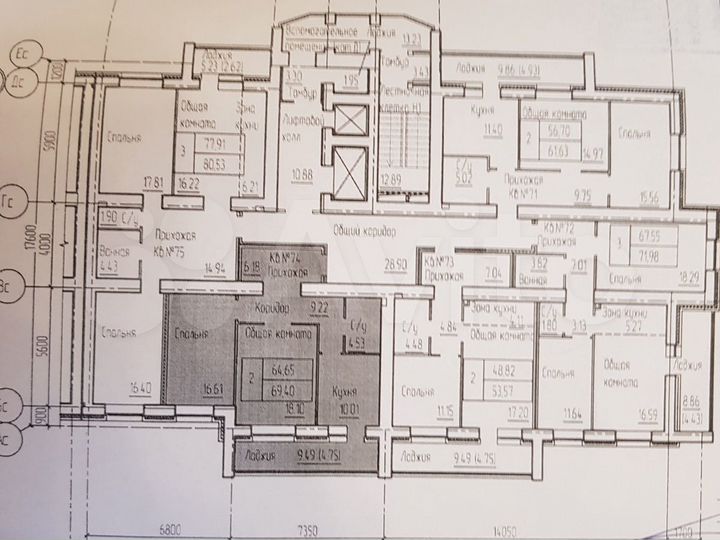 2-к. квартира, 68,3 м², 16/18 эт.