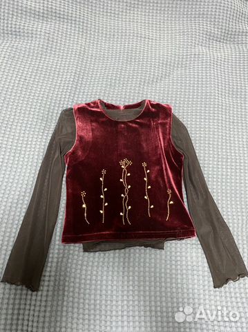 Бархатный малиновый костюм для девочки