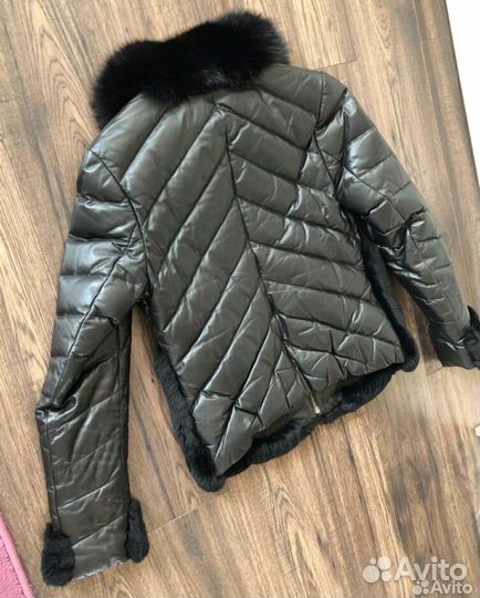 Кожанная куртка утепленная 42-44