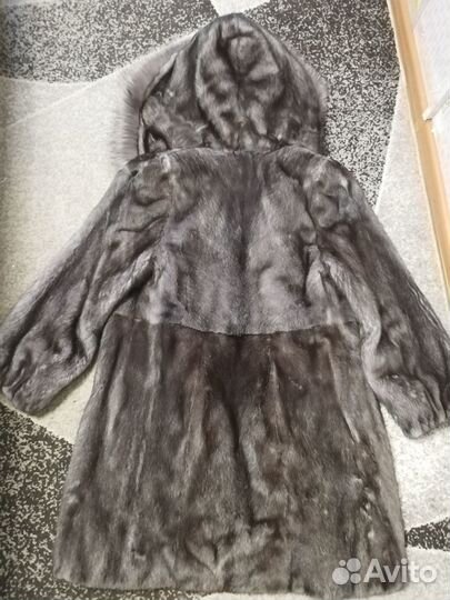 Шуба норковая с капюшоном