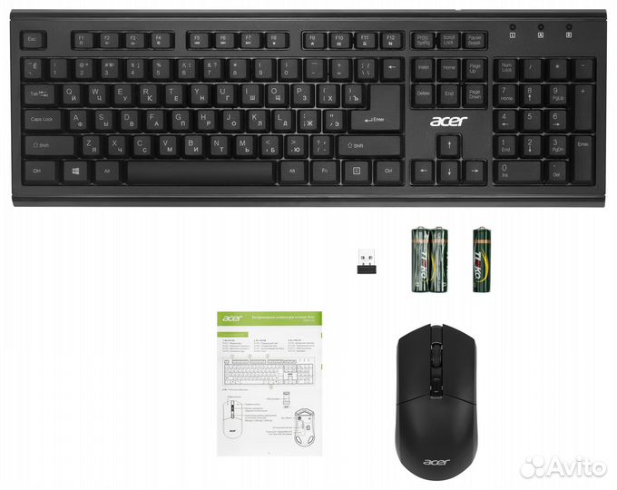 Клавиатура и мышь беспроводные Acer OKR120 черный