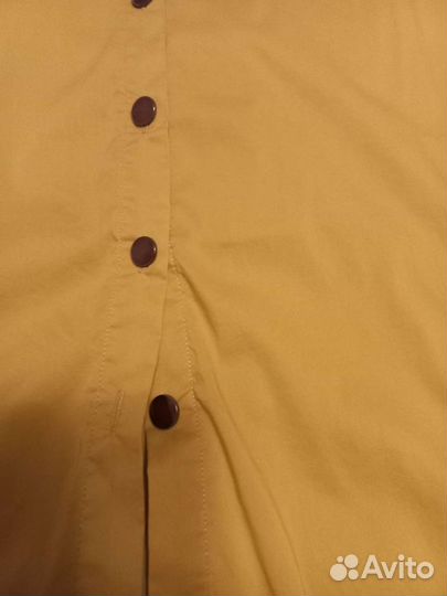 Платье рубашка 56 размера нежно горчичного цвета