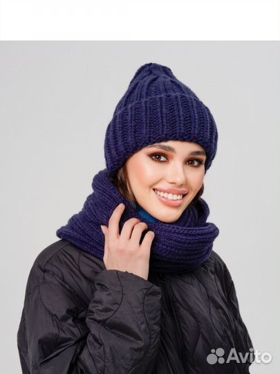 Комплект шапка и снуд женский