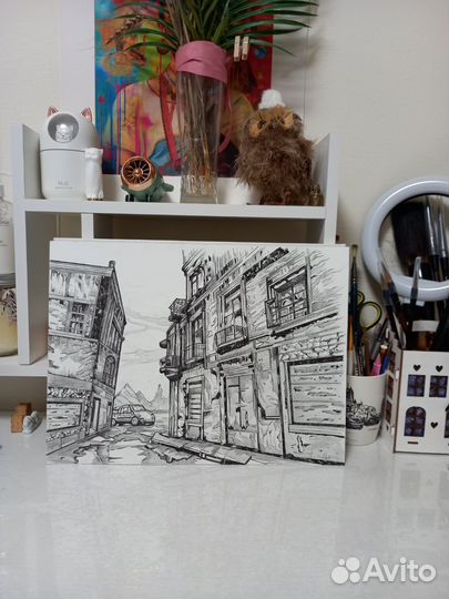 Картина тушью 