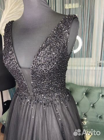 Вечернее черное платье прокат