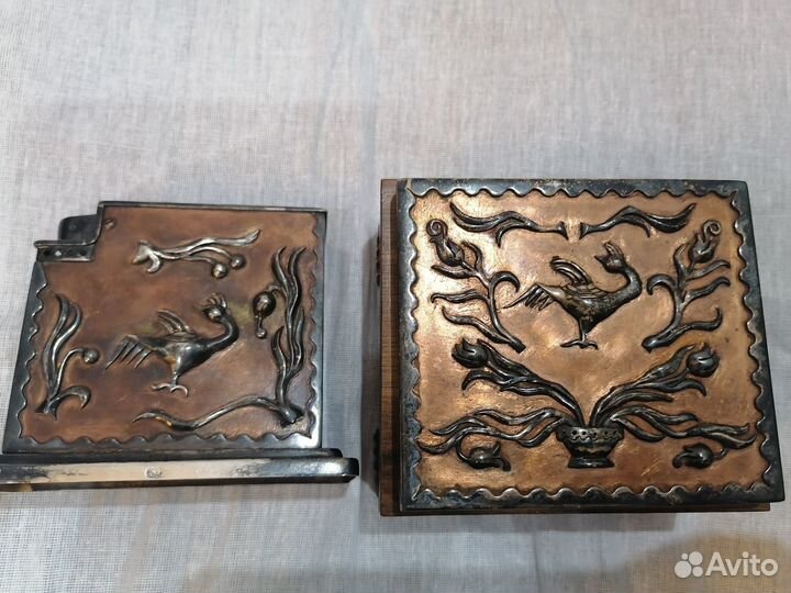 Зажигалка настольная и короб 