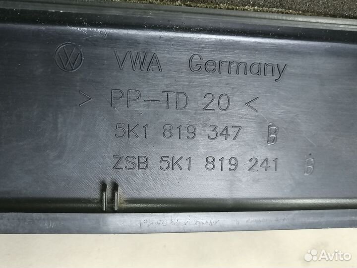 Воздуховод под торпедо для VW Golf VI 2009-2013