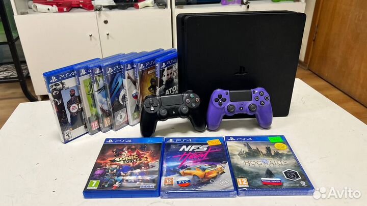 PS 4 Slim 500gb с 2 джойстиками + Гарантия
