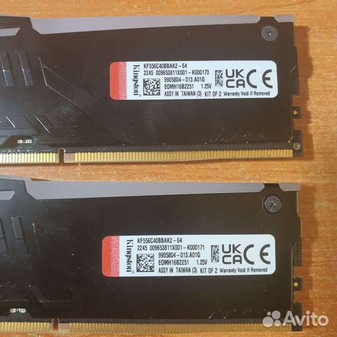 DDR5 Kingston Fury Beast RGB 64Gb (2x32) 5600Mhz объявление продам