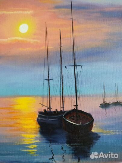 Картина маслом на холсте, морской пейзаж