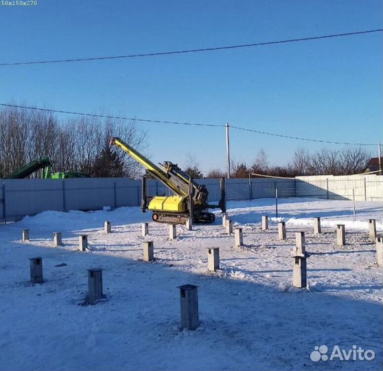 Забивка свай в Борино. Забивной свайный фундамент