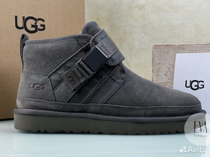Ugg Женские и Мужские Ботинки серые Snapback