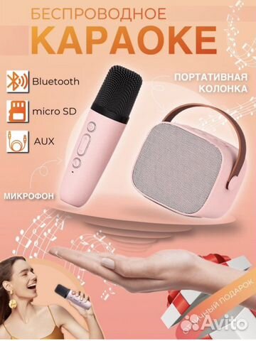 Портативная колонка с микрофоном, караоке